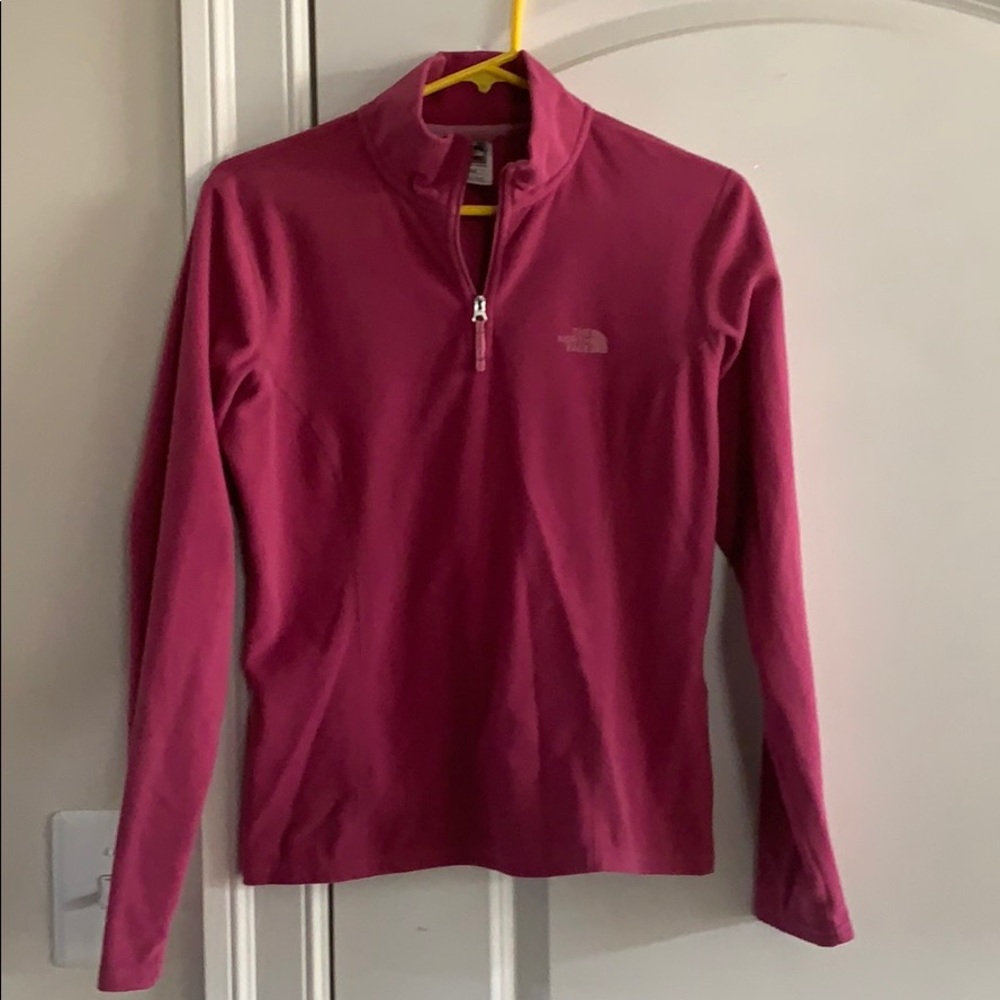 Pink North-face quarter zip up jacket